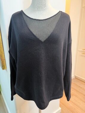 Alo Black sweat shirt with mesh detail Size L